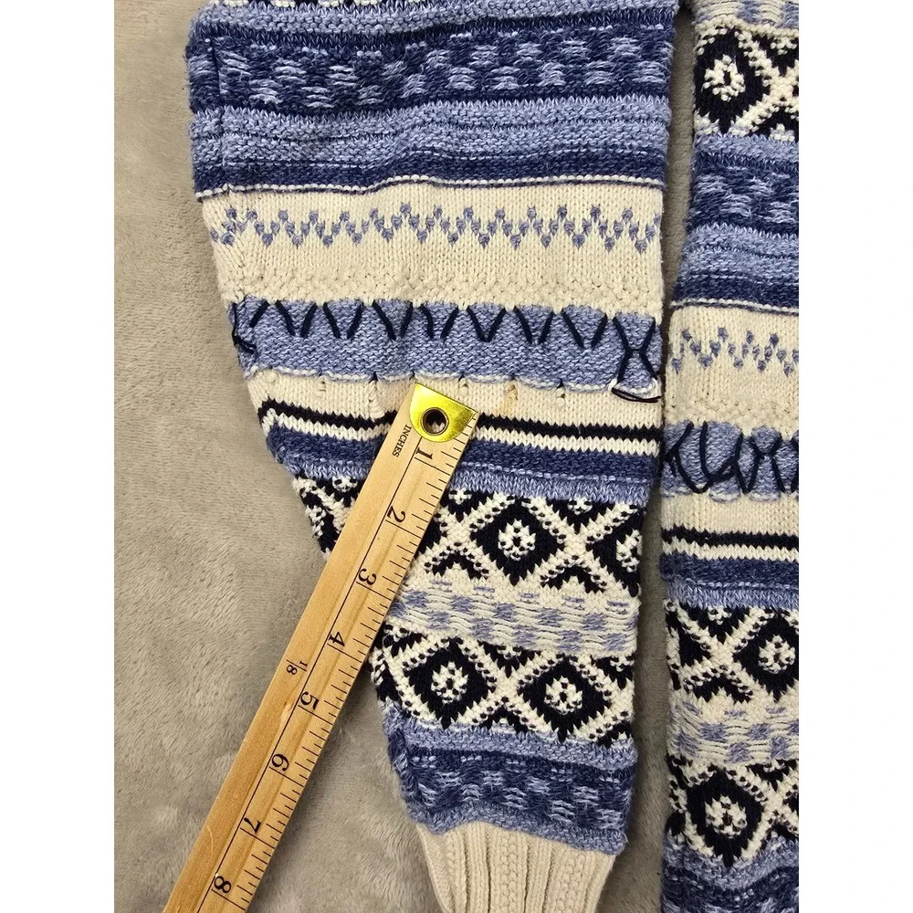 Vintage‎ Avalanche Sweater Youth XL Blue Fair Isle Knit Crewneck USA Made *Read
